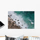 Aerial view of a rocky beach and waves Wall Decal