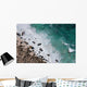 Aerial view of a rocky beach and waves Wall Decal