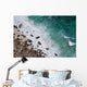 Aerial view of a rocky beach and waves Wall Decal