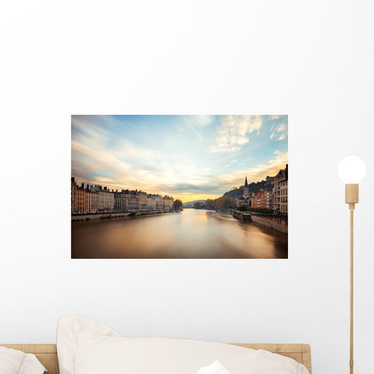 Ville de Lyon quais de sa&ocirc;ne Wall Decal
