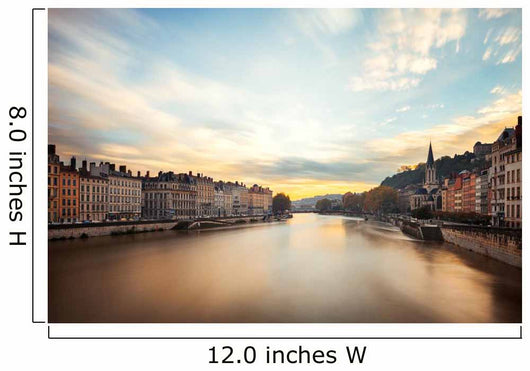 Ville de Lyon quais de sa&ocirc;ne Wall Decal