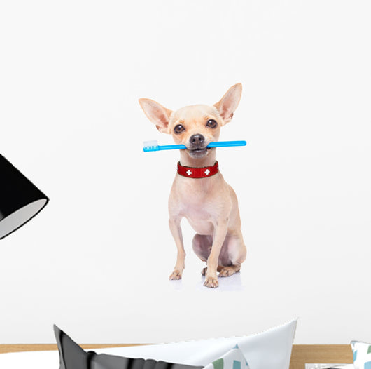 Toothbrush Dog Wall Decal
