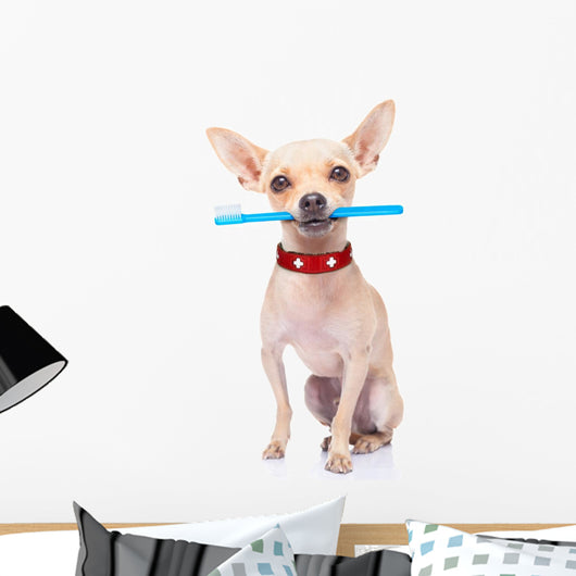 Toothbrush Dog Wall Decal