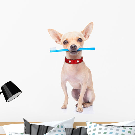Toothbrush Dog Wall Decal