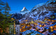 Aerial View on Zermatt Valley and Matterhorn Peak at Dawn, Switz Wall Decal
