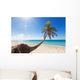 Palm tree on caribbean beach Wall Decal