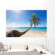 Palm tree on caribbean beach Wall Decal