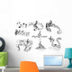 Abstract music staves with notes Wall Decal