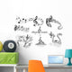 Abstract music staves with notes Wall Decal