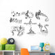 Abstract music staves with notes Wall Decal
