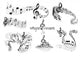 Abstract music staves with notes Wall Decal