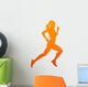 Running woman. Abstract isolated vector silhouette Wall Decal