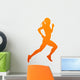 Running woman. Abstract isolated vector silhouette Wall Decal