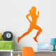 Running woman. Abstract isolated vector silhouette Wall Decal