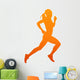 Running woman. Abstract isolated vector silhouette Wall Decal