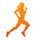 Running woman. Abstract isolated vector silhouette Wall Decal