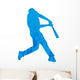 Grungy Baseball Player Wall Decal