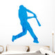 Grungy Baseball Player Wall Decal