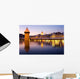 Chapel bridge at night in Lucerne, Switzerland Wall Decal