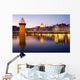 Chapel bridge at night in Lucerne, Switzerland Wall Decal
