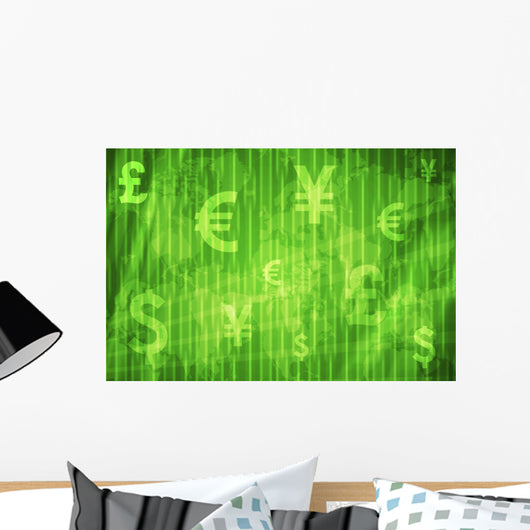 Global Currencies Abstract Background Wall Decal