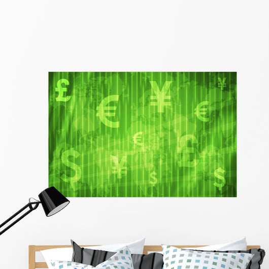 Global Currencies Abstract Background Wall Decal