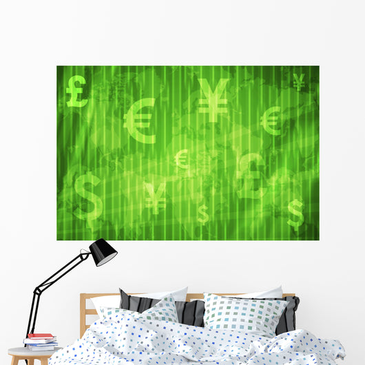 Global Currencies Abstract Background Wall Decal