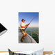 Angler fisherman fighting big fish on the ocean from the boat Wall Decal
