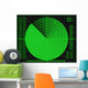 green radar screen on a black background Wall Decal