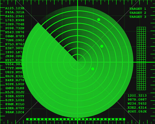 green radar screen on a black background Wall Decal