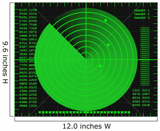 green radar screen on a black background Wall Decal
