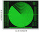 green radar screen on a black background Wall Decal