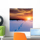 Patway on snow to sunset Wall Decal