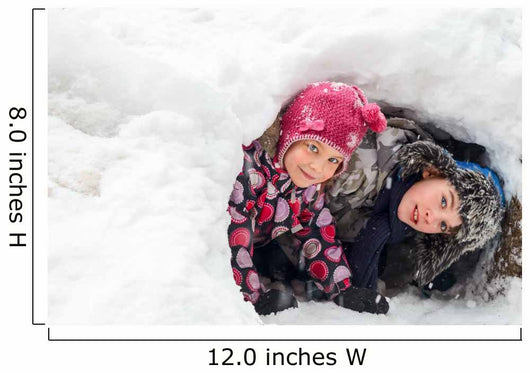 Children playing in a snow cave Wall Decal