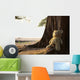 teddy bear sitting against a tree Wall Decal