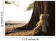 teddy bear sitting against a tree Wall Decal