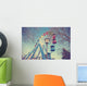 Retro filtered picture of ferris wheel in a park. Wall Decal