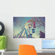 Retro filtered picture of ferris wheel in a park. Wall Decal