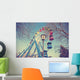Retro filtered picture of ferris wheel in a park. Wall Decal