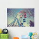 Retro filtered picture of ferris wheel in a park. Wall Decal