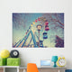 Retro filtered picture of ferris wheel in a park. Wall Decal