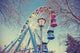 Retro filtered picture of ferris wheel in a park. Wall Decal