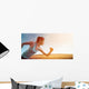 Joggerin l&auml;uft in sommer sonnenuntergang Wall Decal
