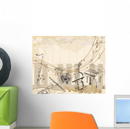 Musical background Wall Decal