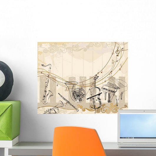 Musical background Wall Decal
