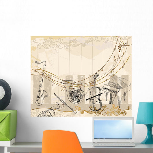 Musical background Wall Decal