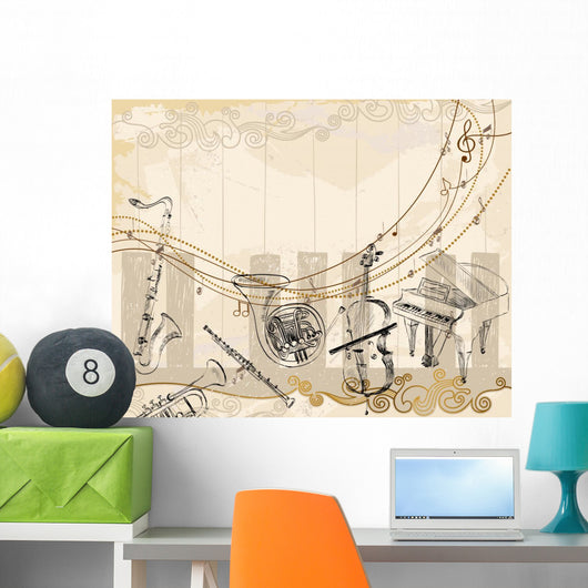 Musical background Wall Decal