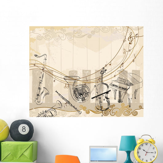 Musical background Wall Decal