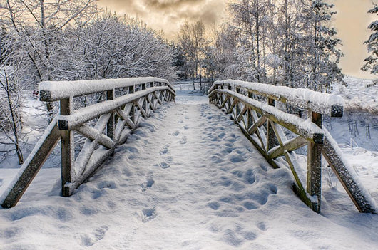 Winter Snow-Covered Bridge Wall Decal