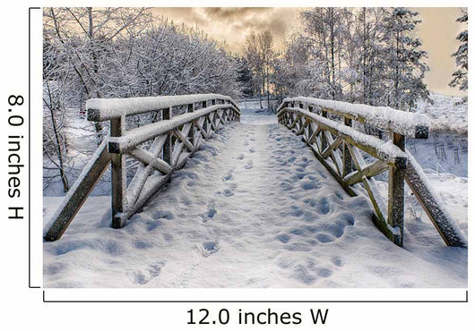 Winter Snow-Covered Bridge Wall Decal
